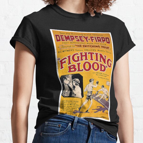 BOXING. Vintage JACK DEMPSEY, BOX, FILM POSTER, Fighting Blood. Classic T-Shirt