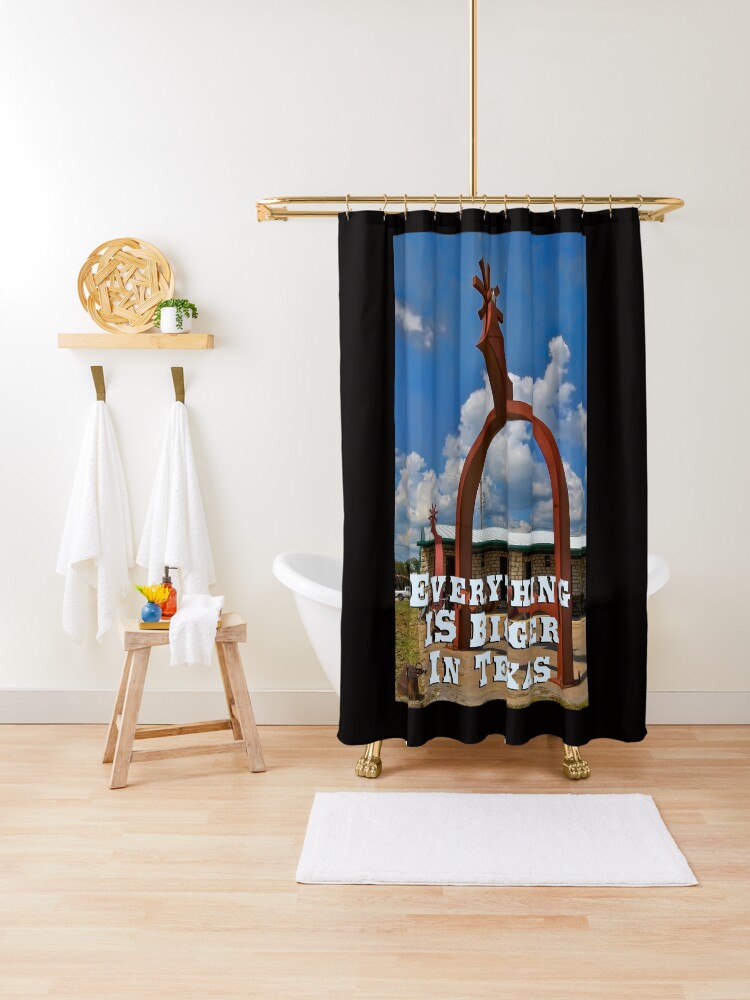 Thumbnail 1 of 5, Shower Curtain, Everything Is Bigger in Texas designed and sold by Warren Paul Harris.