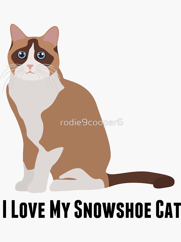 "I Love My Snowshoe Cat" Sticker by rodie9cooper6 Redbubble