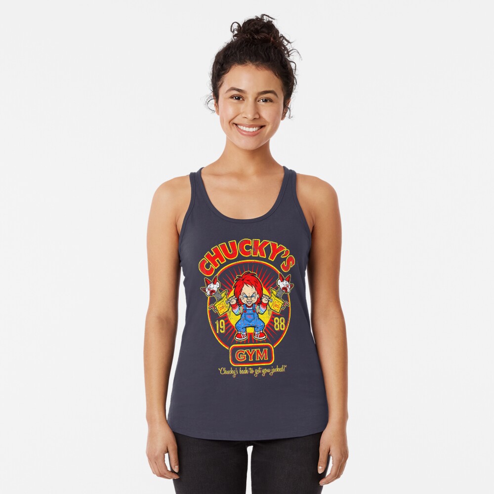 Chucky's Gym - Good Guys Racerback Tank Top