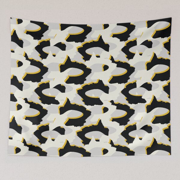 Item preview, Black and Yellow Bold Curved Graphic Shape designed and sold by Limolida.