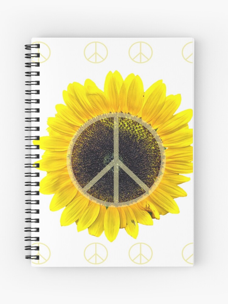 Cuaderno de espiral «Símbolo de paz de girasol» de Albaley | Redbubble