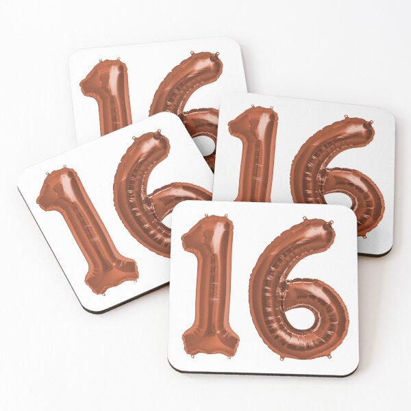 Item preview, Bright Copper 16th Birthday Metallic Helium Balloons Numbers designed and sold by Birthdates.