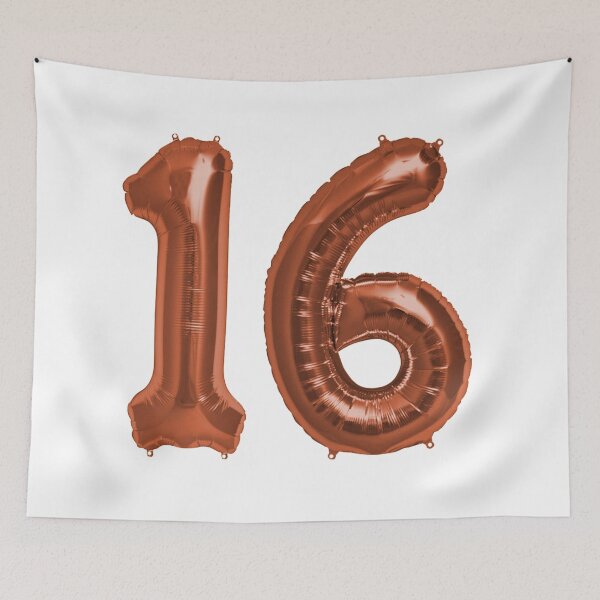 Item preview, Bright Copper 16th Birthday Metallic Helium Balloons Numbers designed and sold by Birthdates.