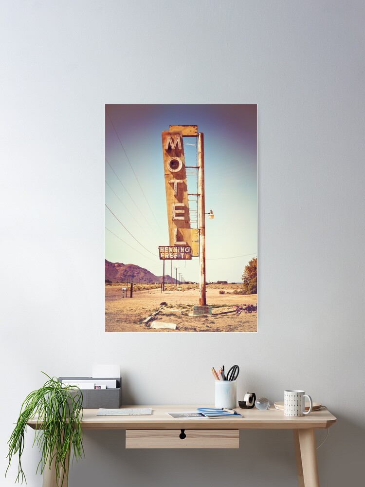 Thumbnail 2 of 3, Poster, Motel Sign on the Route 66 designed and sold by giof.