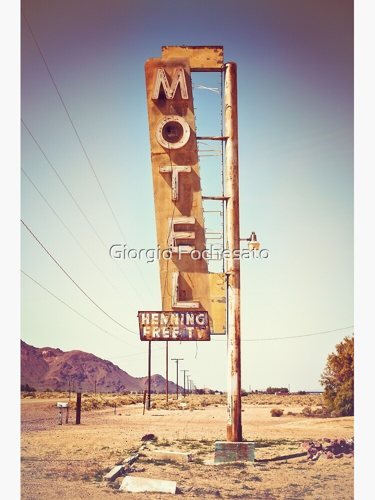 Thumbnail 3 of 3, Poster, Motel Sign on the Route 66 designed and sold by giof.
