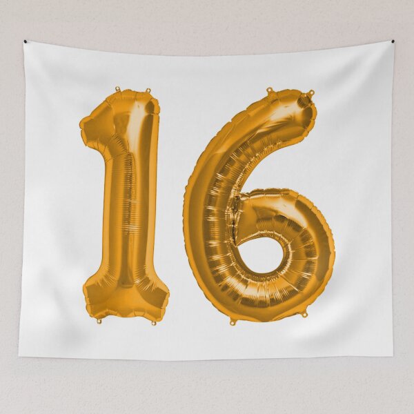 Item preview, Bright Orange 16th Birthday Metallic Helium Balloons Numbers designed and sold by Birthdates.