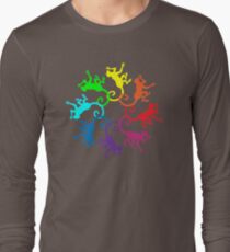 Color: Monkey Rainbow Pinwheel Long Sleeve T-Shirt