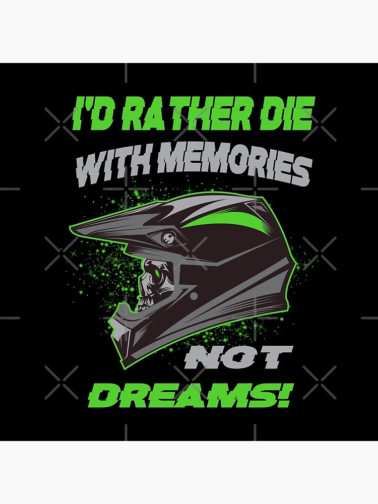 "Motocross Green Skull Helmet Design Dirt Bike ATV Jet Ski UTV" Poster