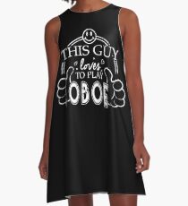 College Marching Band Guy Oboe High School Band A-Line Dress
