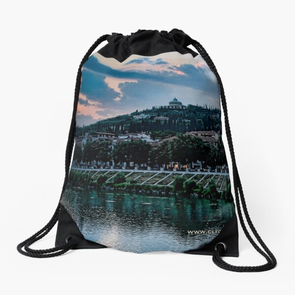 Hillside above Verona, Italy Drawstring Bag