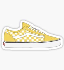 Yellow Checkered Vans Old Skool Shoes Sticker