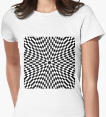 #metal #pattern #texture #abstract #steel #metallic #black #grid #hole #mesh #iron #design #textured #wallpaper #surface #gray #technology #material #backgrounds #round #seamless #circle #backdrop Women's Fitted T-Shirt