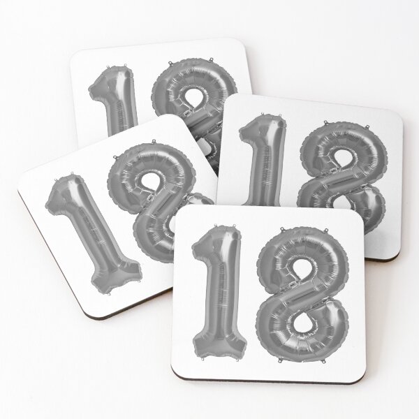 Item preview, Silver 18th Birthday Metallic Helium Balloons Numbers designed and sold by Birthdates.