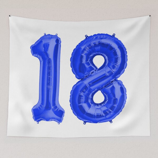 Item preview, Blue 18th Birthday Metallic Helium Balloons Numbers designed and sold by Birthdates.