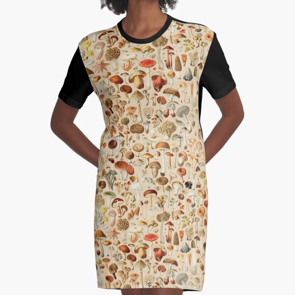 Vintage Mushroom Designs Collection Graphic T-Shirt Dress