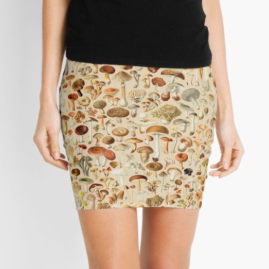 Vintage Mushroom Designs Collection Mini Skirt