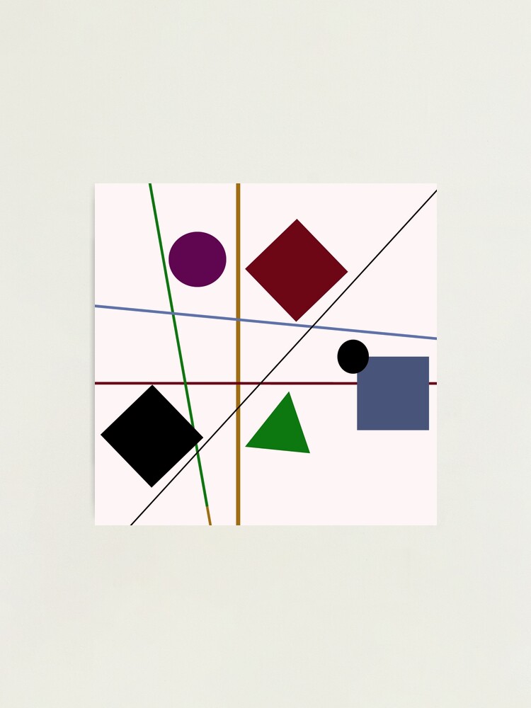 Abstrakte, moderne digitale, farbenfrohe kunst mit drucker und aufkleber in  geometrischen formen