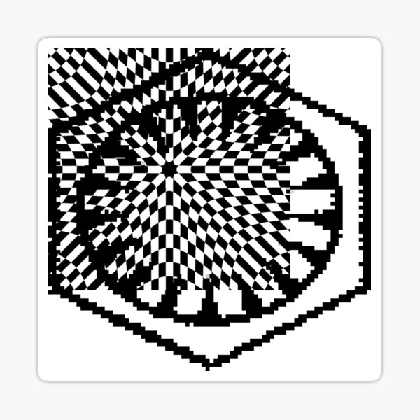 #white #black #abstract #pattern #3d #texture #checkered #illustration #arrow #design #cursor #isolated #flag #pixel #computer #icon #tile #square #symbol #graphic #mouse #concept #perspective Sticker
