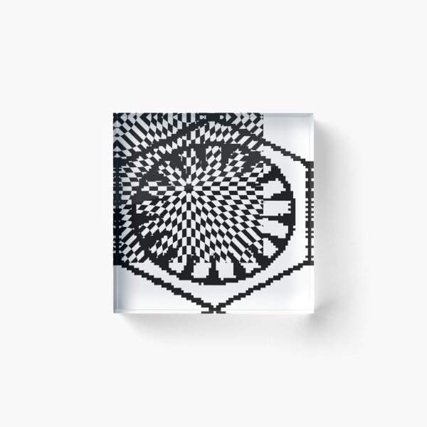 #white #black #abstract #pattern #3d #texture #checkered #illustration #arrow #design #cursor #isolated #flag #pixel #computer #icon #tile #square #symbol #graphic #mouse #concept #perspective Acrylic Block