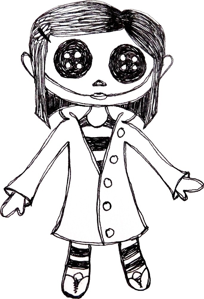 Coraline Doll By Calypso Skys Redbubble