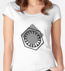 #white #black #abstract #pattern #3d #texture #checkered #illustration #arrow #design #cursor #isolated #flag #pixel #computer #icon #tile #square #symbol #graphic #mouse #concept #perspective Women's Fitted Scoop T-Shirt
