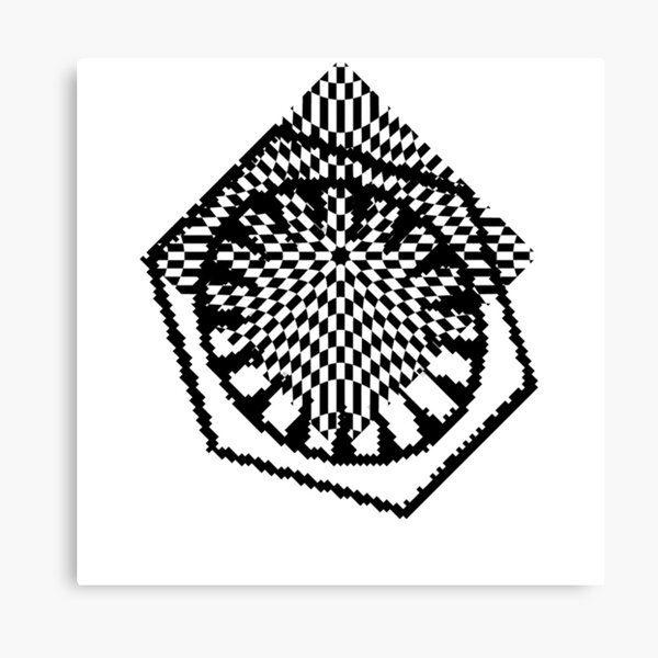 #white #black #abstract #pattern #3d #texture #checkered #illustration #arrow #design #cursor #isolated #flag #pixel #computer #icon #tile #square #symbol #graphic #mouse #concept #perspective Canvas Print