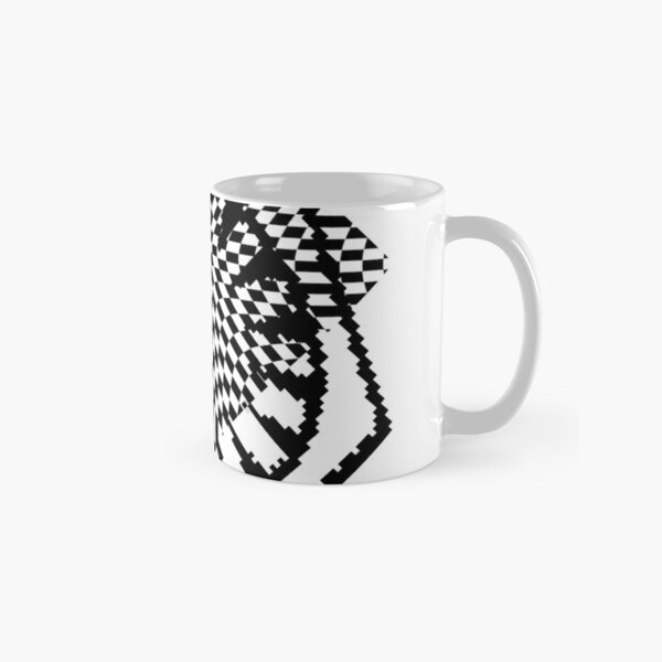 #white #black #abstract #pattern #3d #texture #checkered #illustration #arrow #design #cursor #isolated #flag #pixel #computer #icon #tile #square #symbol #graphic #mouse #concept #perspective Classic Mug