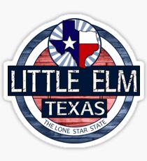 Little Elm Texas rustic wood circle Sticker