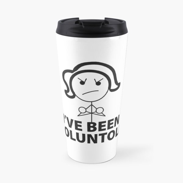 Voluntold Female Stick Figure Travel Mug
