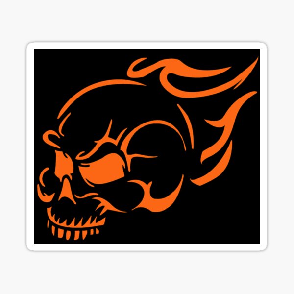 FLAMING SKULL 2 Sticker
