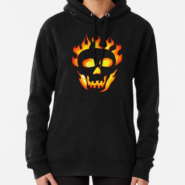 metallica flaming skull hoodie