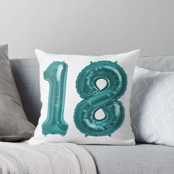 Item preview, Aqua Blue 18th Birthday Metallic Helium Balloons Numbers designed and sold by Birthdates.