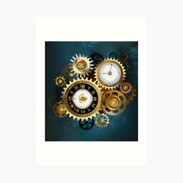 Unusual Clock with Gears ( Steampunk ) Wall Clock by blackmoon9