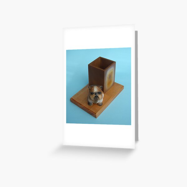 Bulldog desk tidy. Greeting Card