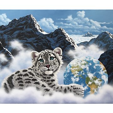 Schim Schimmel Original Artwork, Baby Snow Leopard T-Shirt Schim Schimmel Original Artwork, Baby Snow Leopard T-Shirt