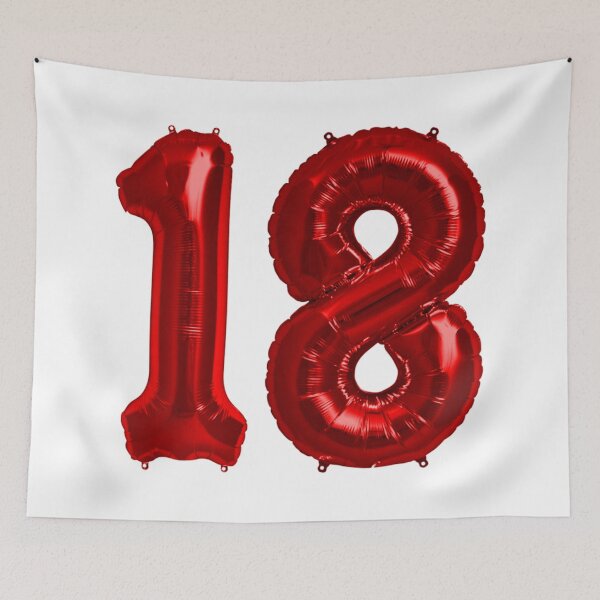Item preview, Bright Red 18th Birthday Metallic Helium Balloons Numbers designed and sold by Birthdates.