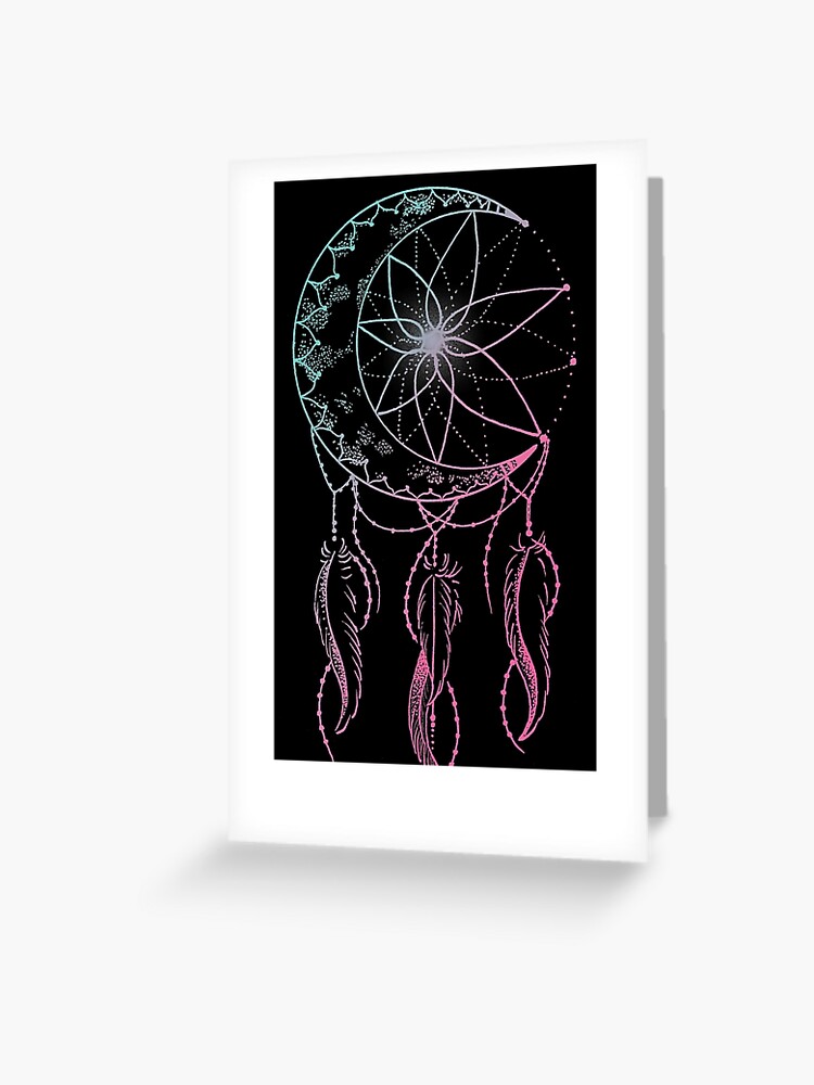 moon catcher- crescent moon dreamcatcher Greeting Card for Sale