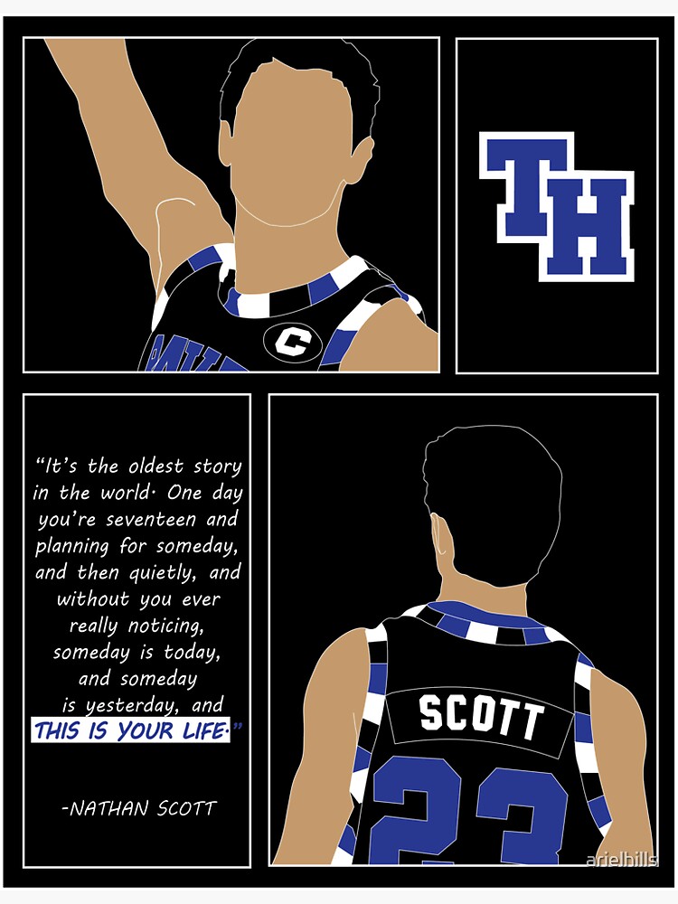 Nathan Scott One Tree Hill Basketball Jersey (White) Sticker for Sale by  arielhills