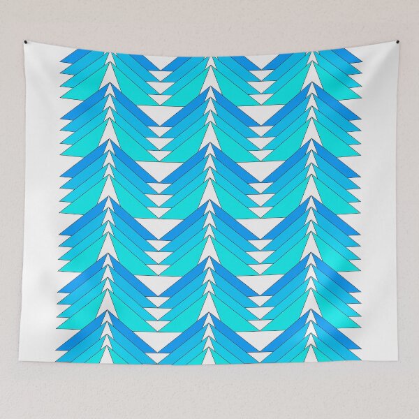 Item preview, geometries abstract blue triangles designed and sold by CREATINERY.