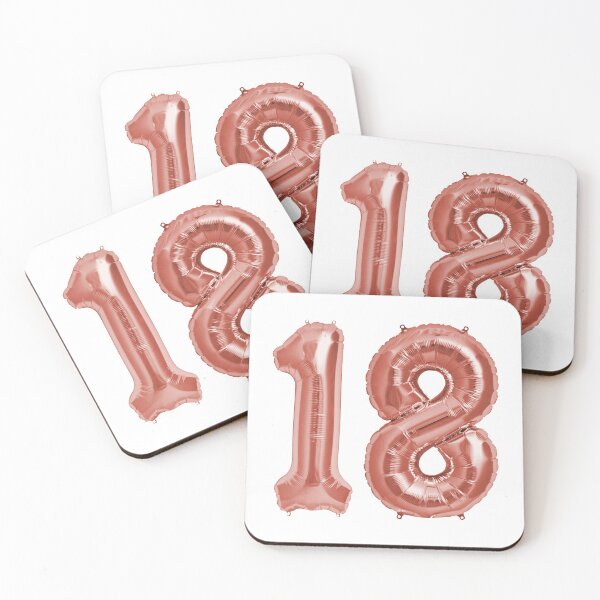 Item preview, Rose Gold 18th Birthday Metallic Helium Balloons Numbers designed and sold by Birthdates.