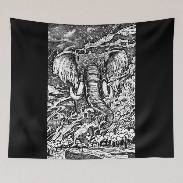 Item preview, Elephant Night March - Original Drawing designed and sold by Carissa LaPreal.