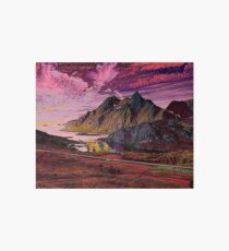 Burgundy Mountain View Art Board Print