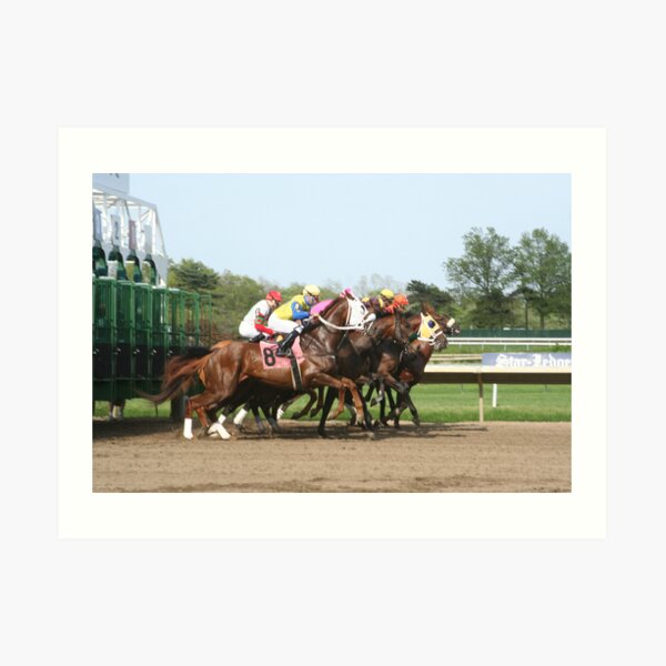And They're Off! Art Print