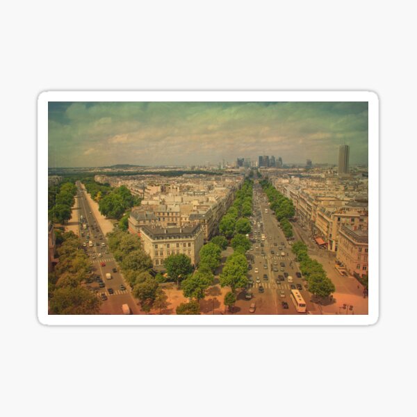Aerial view of Champs Elysees Paris Greeting Card