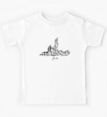 Berlin graphic scribble skyline in black Kids Tee