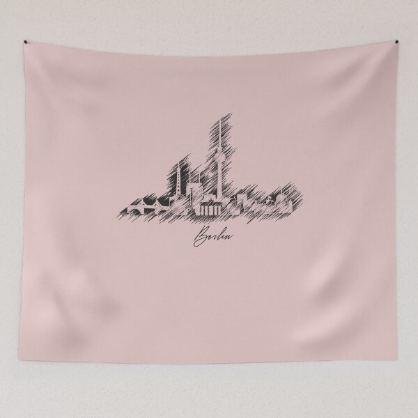 Item preview, Berlin graphic scribble skyline in black designed and sold by DimDom.