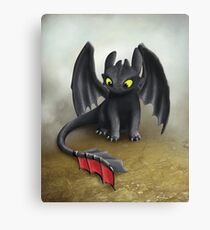 Toothless Dragon inspired from How To train Your Dragon. Canvas Print