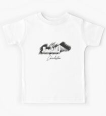 Charleston graphic scribble skyline in black Kids Tee