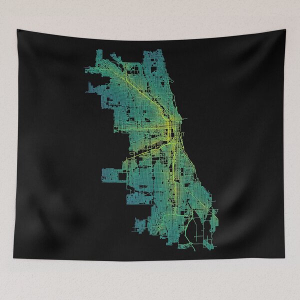 Item preview, Chicago, Illinois, Colored USA Street Network Map Graphic designed and sold by ramiro.